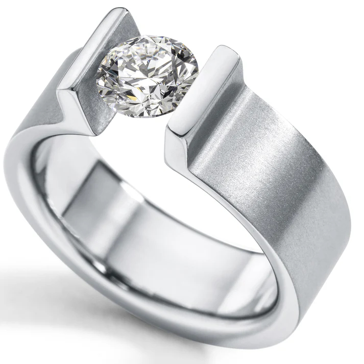 ONE Lab Diamondring mit 1 Carat Brillant, TW VS2, Ringbreite 7 mm